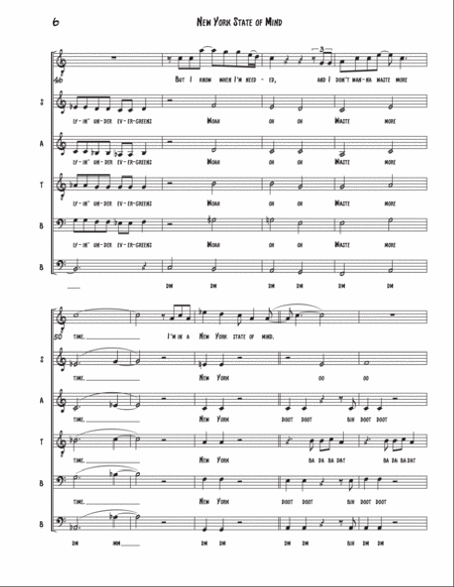 New York State Of Mind Divisi scores gallery preview page 6