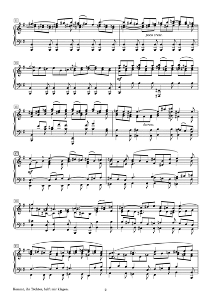 Bach - St.Matthäus - Passion, BWV 244 Kommt, ihr Töchter, helft mir klagen - For Piano Solo Original image number null