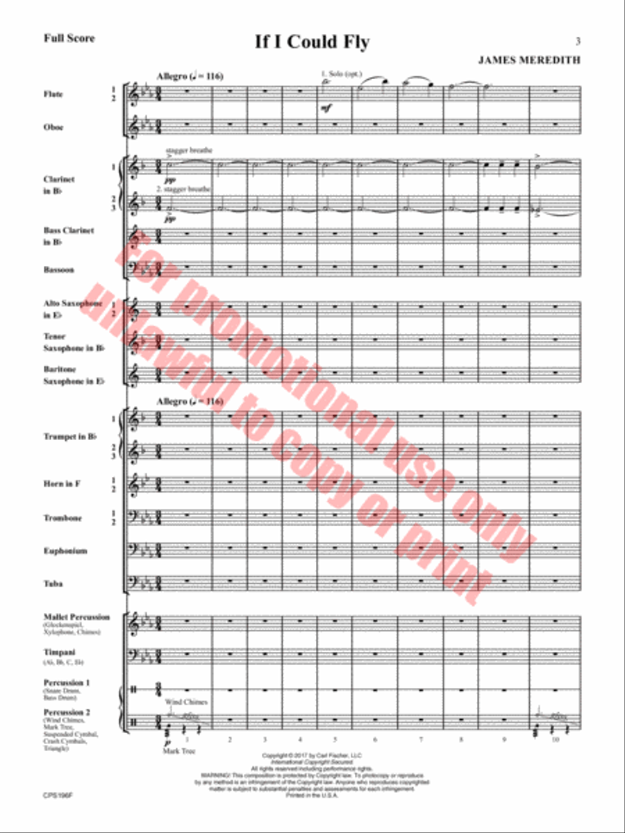 If I Could Fly Concert Band scores gallery preview page 4