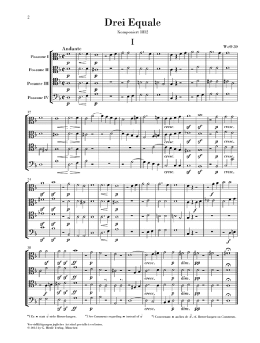 Ludwig van Beethoven – Three Equali, WoO 30 Trombone Quartet scores gallery preview page 2