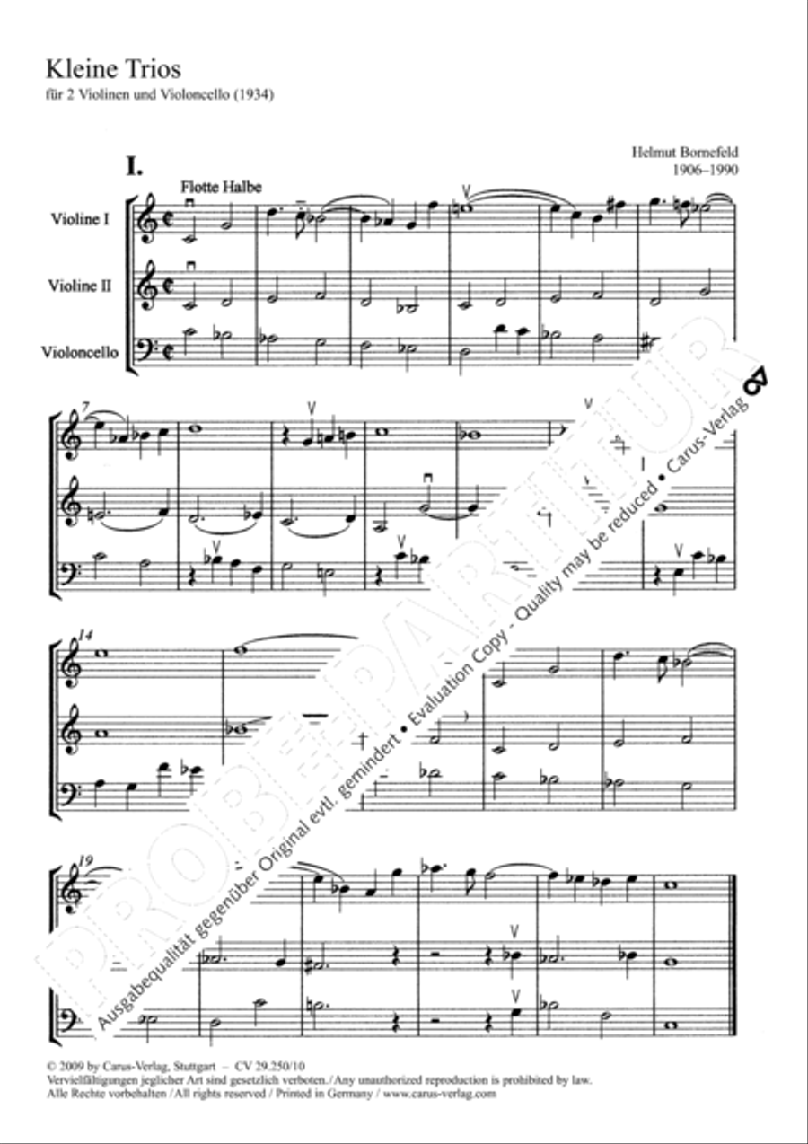 Kleine Trios BoWV 250.1 Performance Score scores gallery preview page 6