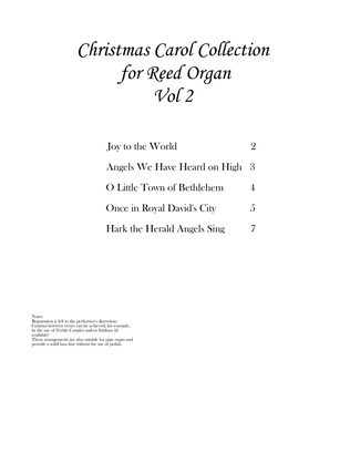 Book cover for Christmas Carol Collection for Reed Organ Vol 2