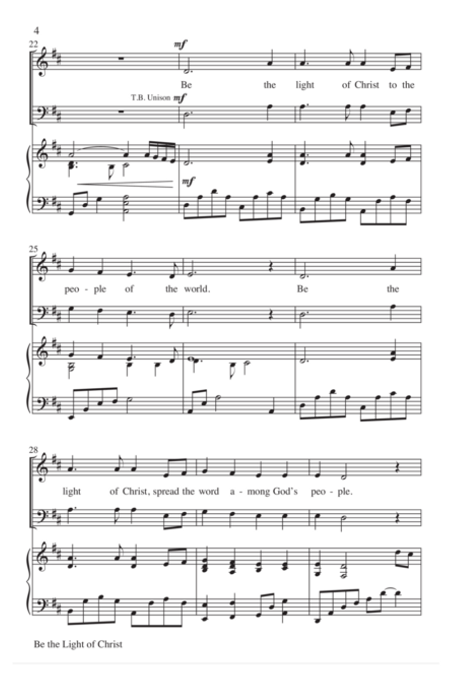 Be the Light of Christ Be the Light of Christ 4-Part scores gallery preview page 4