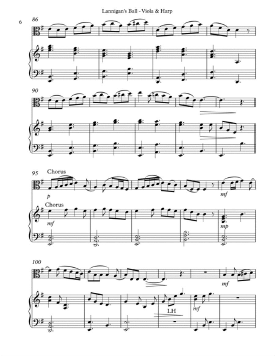 Lannigan’s Ball, Duet for Viola and Harp String Duet scores gallery preview page 6