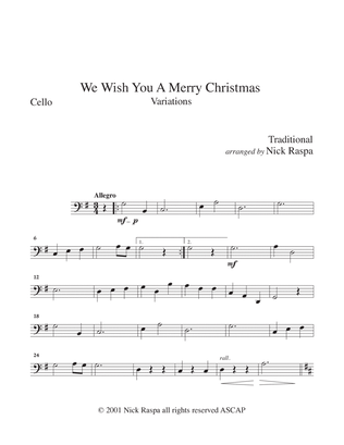 We Wish You A Merry Christmas (variations for String Orchestra) Cello part