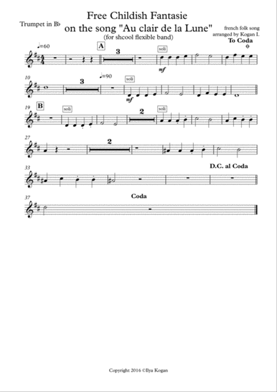 Childish fantasie on french popular song 