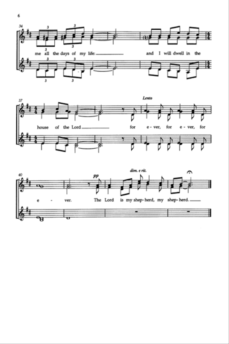 The Lord Is My Shepherd (SSAA) SSAA scores gallery preview page 5