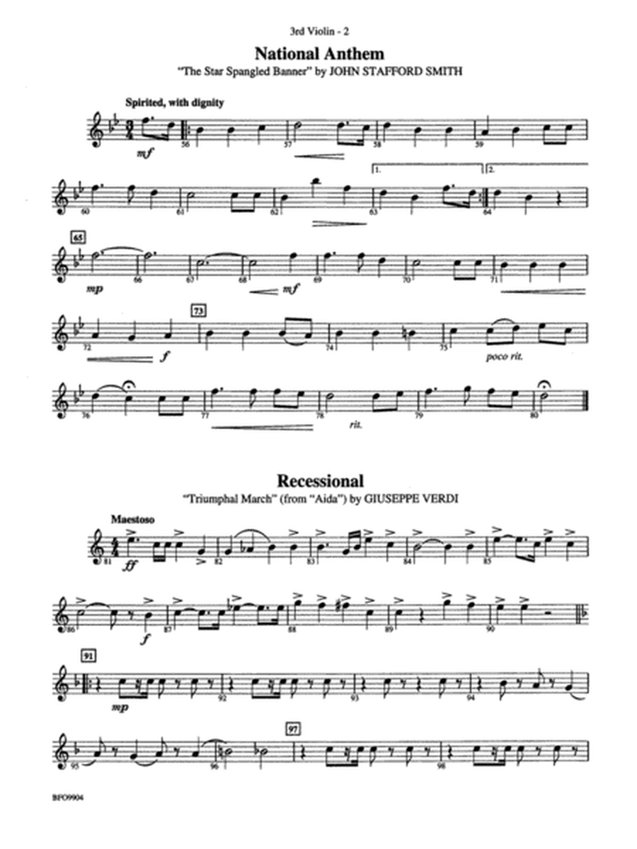 Commencement Suite: 3rd Violin (Viola [TC])