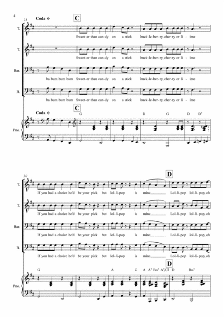 Lollipop A Cappella scores gallery preview page 4