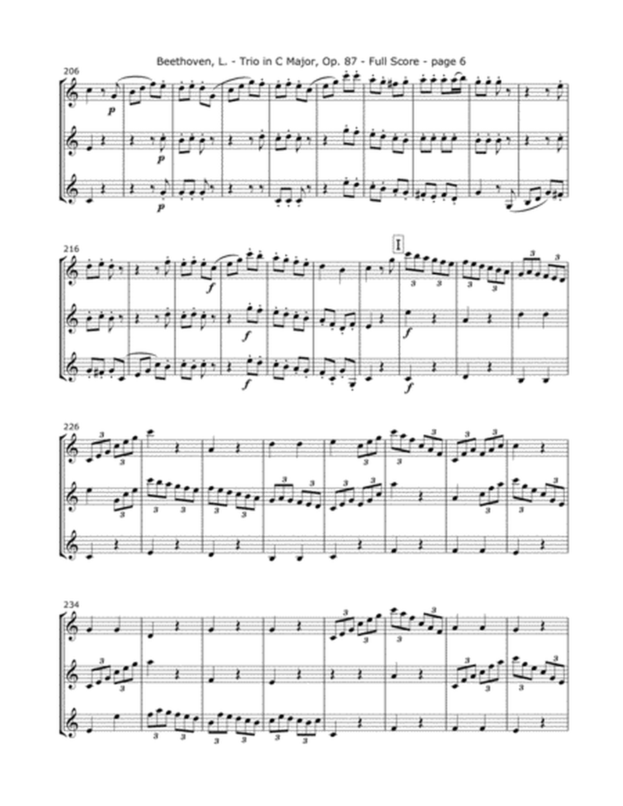 Beethoven, L. - Trio Op. 87 (Mvt. 4) for Three Violins image number null