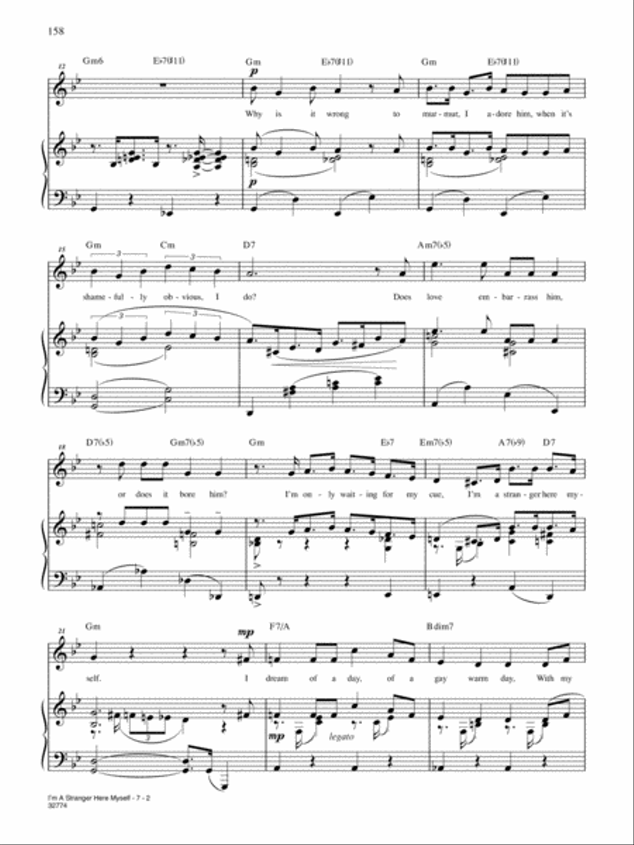 I'm a Stranger Here Myself Piano, Vocal, Guitar scores gallery preview page 2