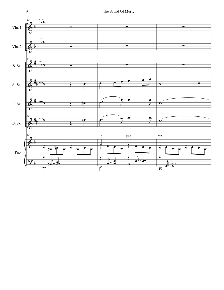 The Sound Of Music The Sound Of Music Saxophone Quartet scores gallery preview page 6