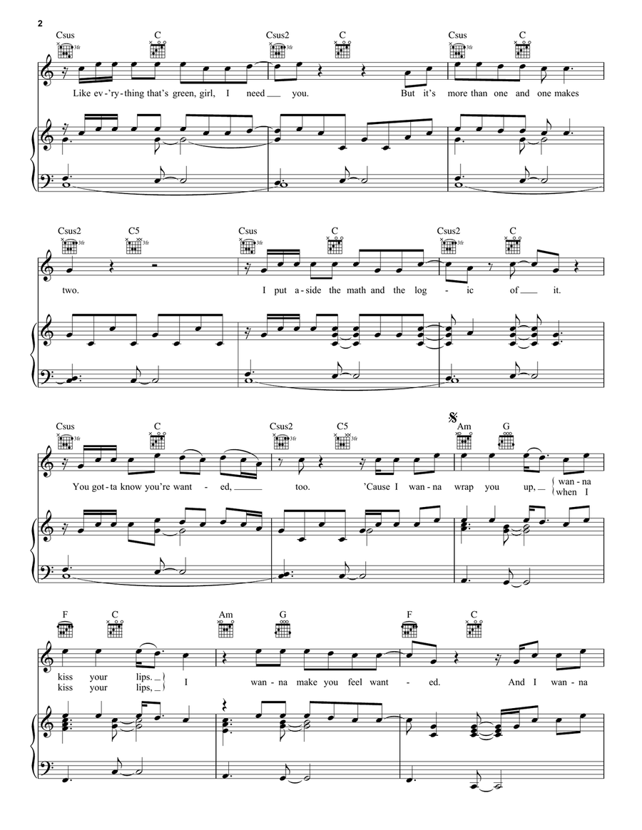 Wanted Piano, Vocal, Guitar scores gallery preview page 2