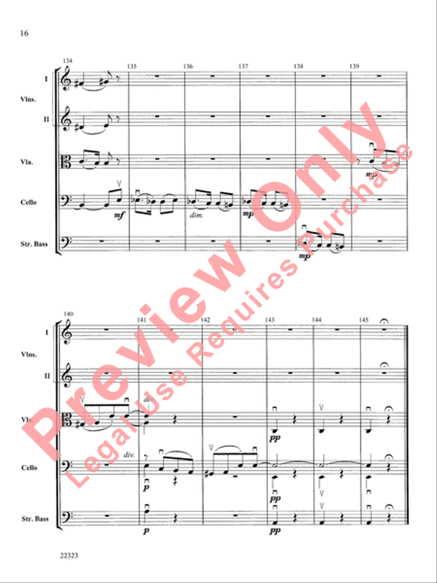 Andantino (from Symphony No. 4) String Orchestra scores gallery preview page 17
