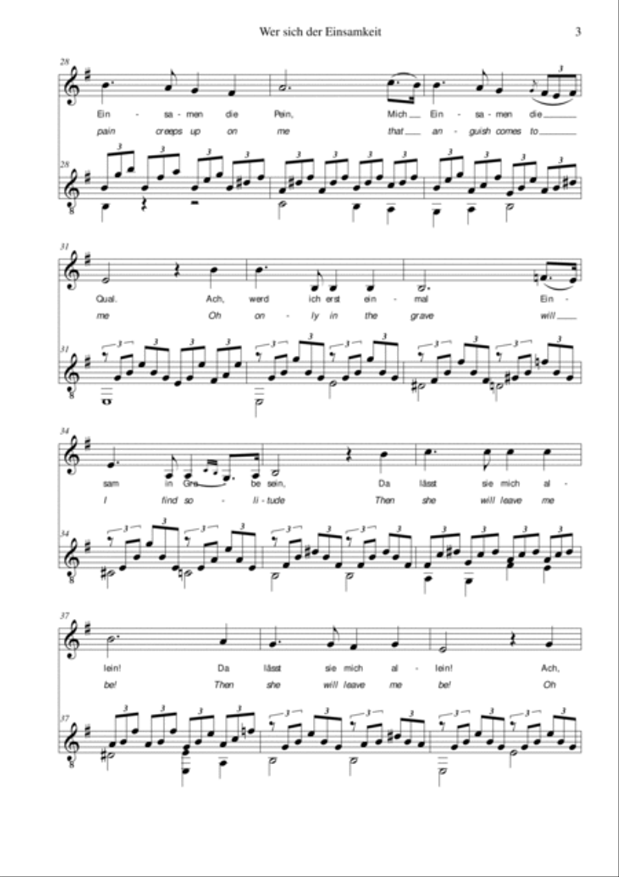 Gesänge des Harfners (Songs of the Harpist) for low voice and guitar Acoustic Guitar scores gallery preview page 3
