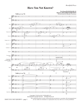 Book cover for Have You Not Known? - Full Score