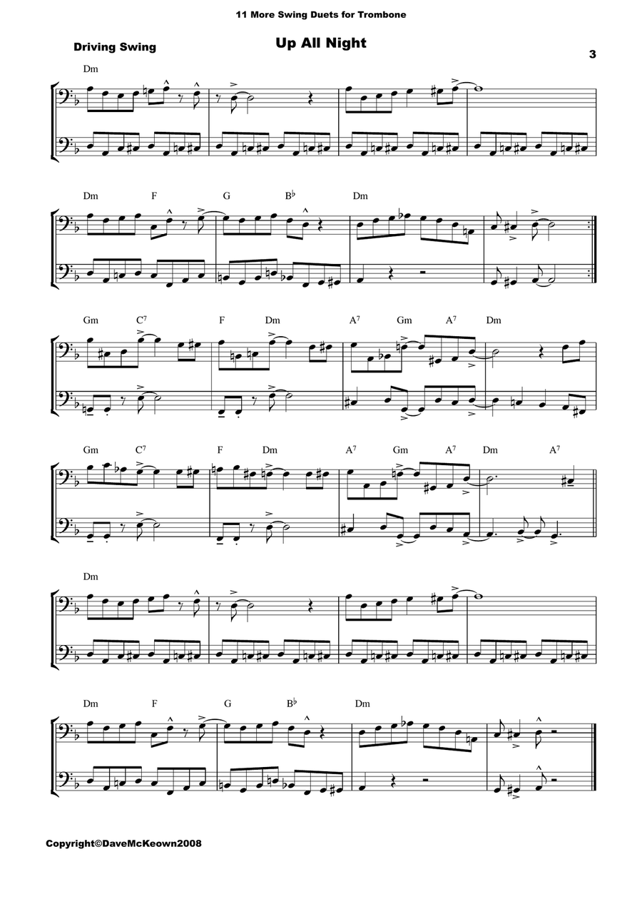11 More Swing Duets for Trombone Trombone Duet scores gallery preview page 3