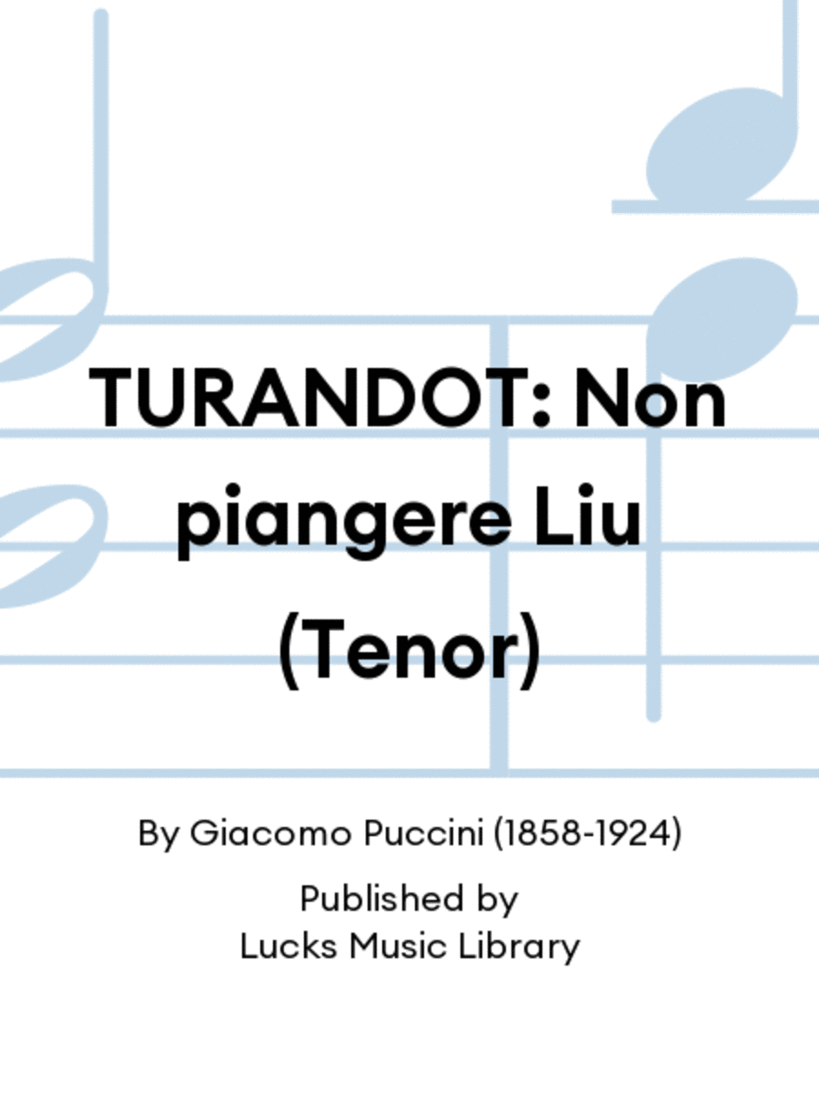 TURANDOT: Non piangere Liu (Tenor) Set of Parts scores gallery preview page 1