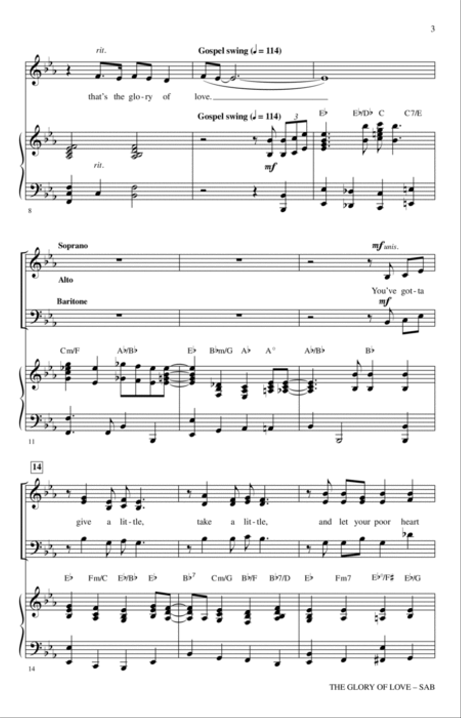 The Glory Of Love 3-Part scores gallery preview page 2