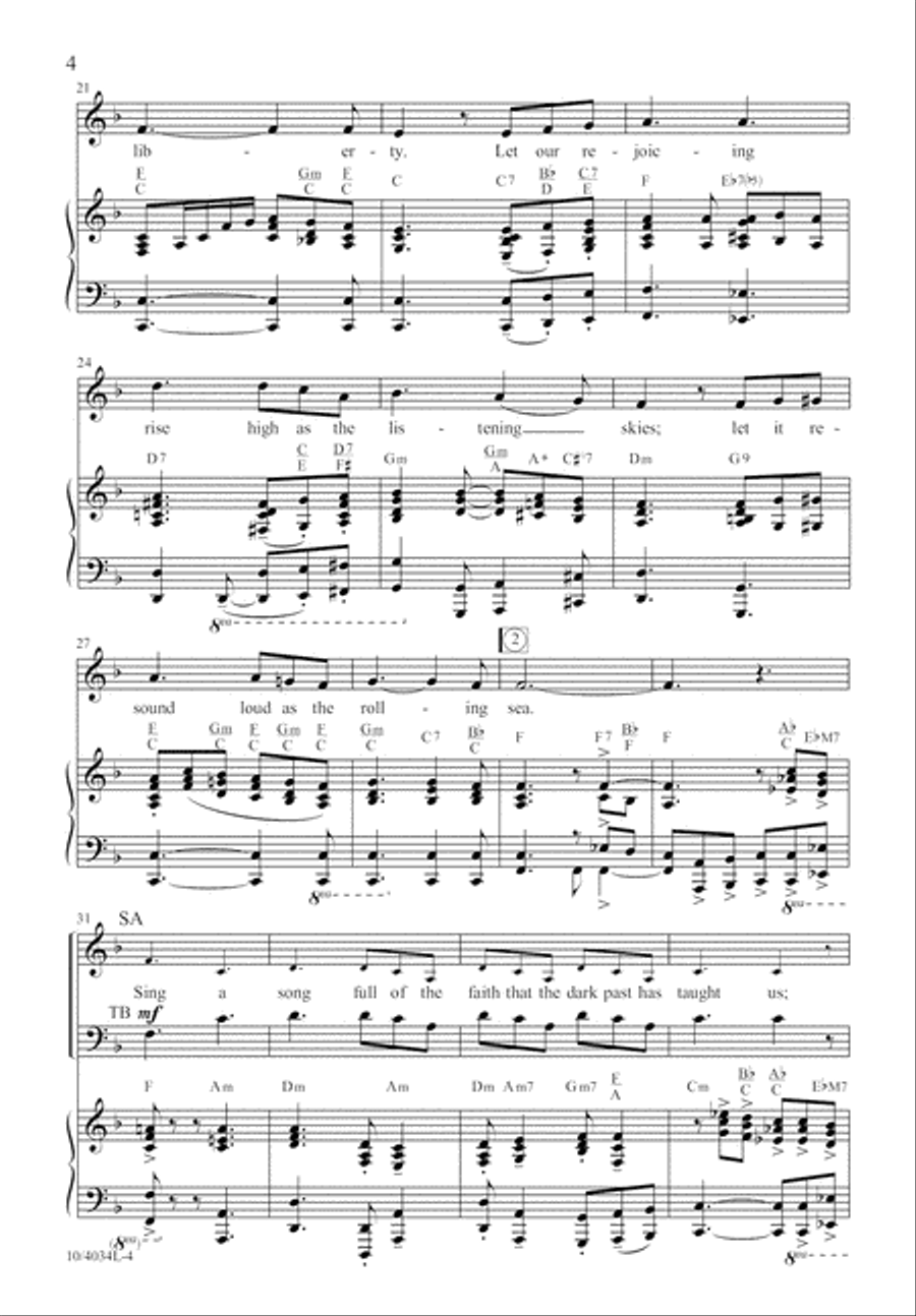 Lift Every Voice and Sing Divisi scores gallery preview page 4