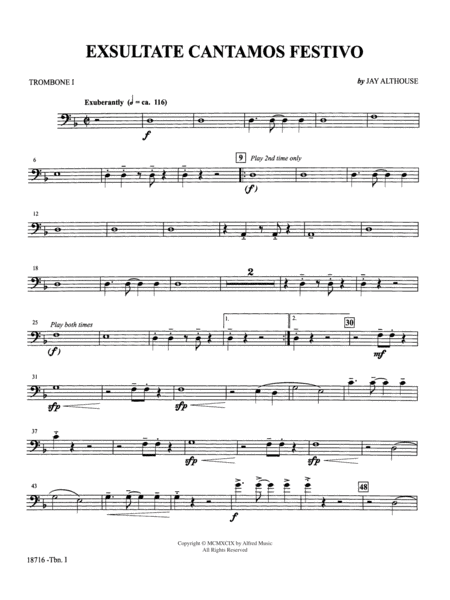 Exsultate Cantamos Festivo: 1st Trombone
