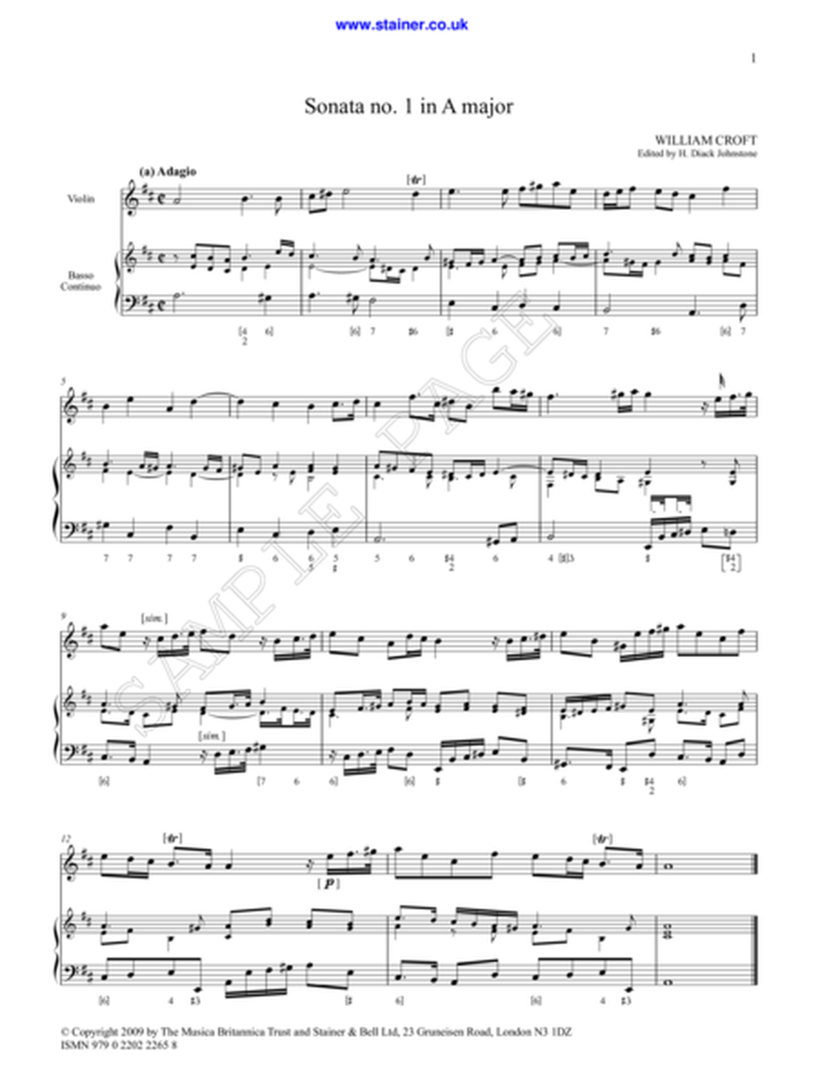Three Sonatas for Violin & Continuo