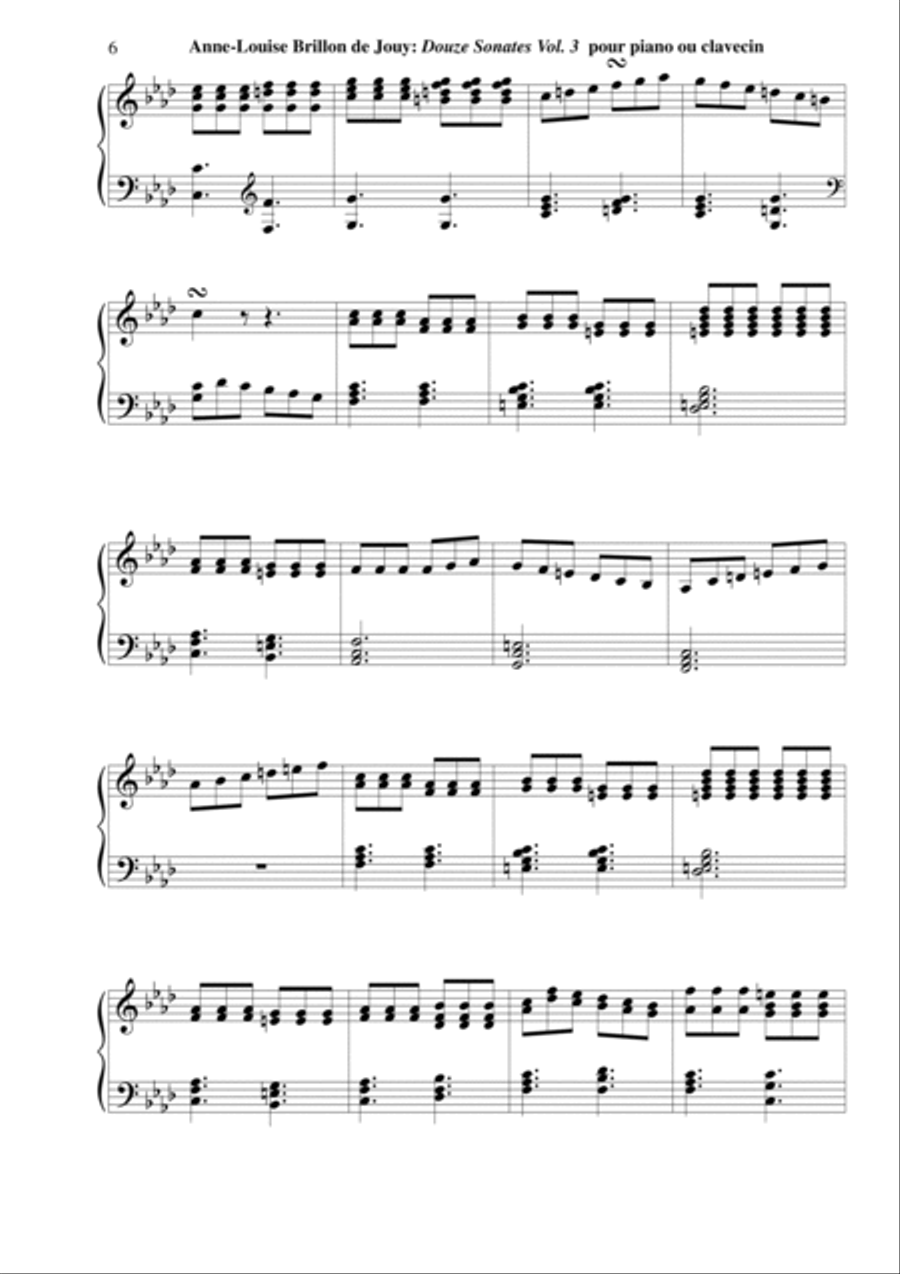 Anne-Louise Brillon de Jouy: 12 Sonatas, Vol. 3: Sonatas 9-12 for piano or harpsichord Harpsichord scores gallery preview page 6