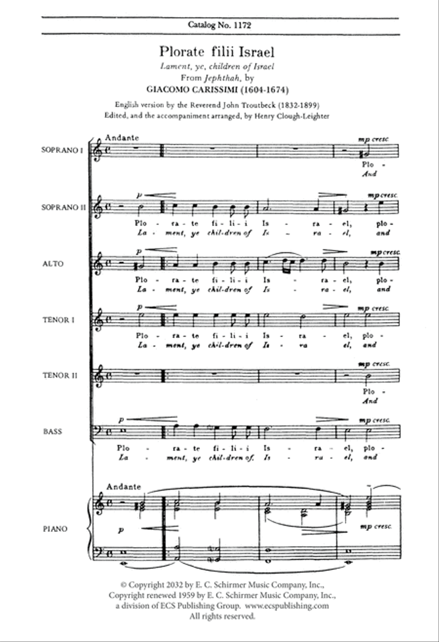 Jephtha: Plorate filii Israel (Lament, ye children of Israel) Choir scores gallery preview page 2
