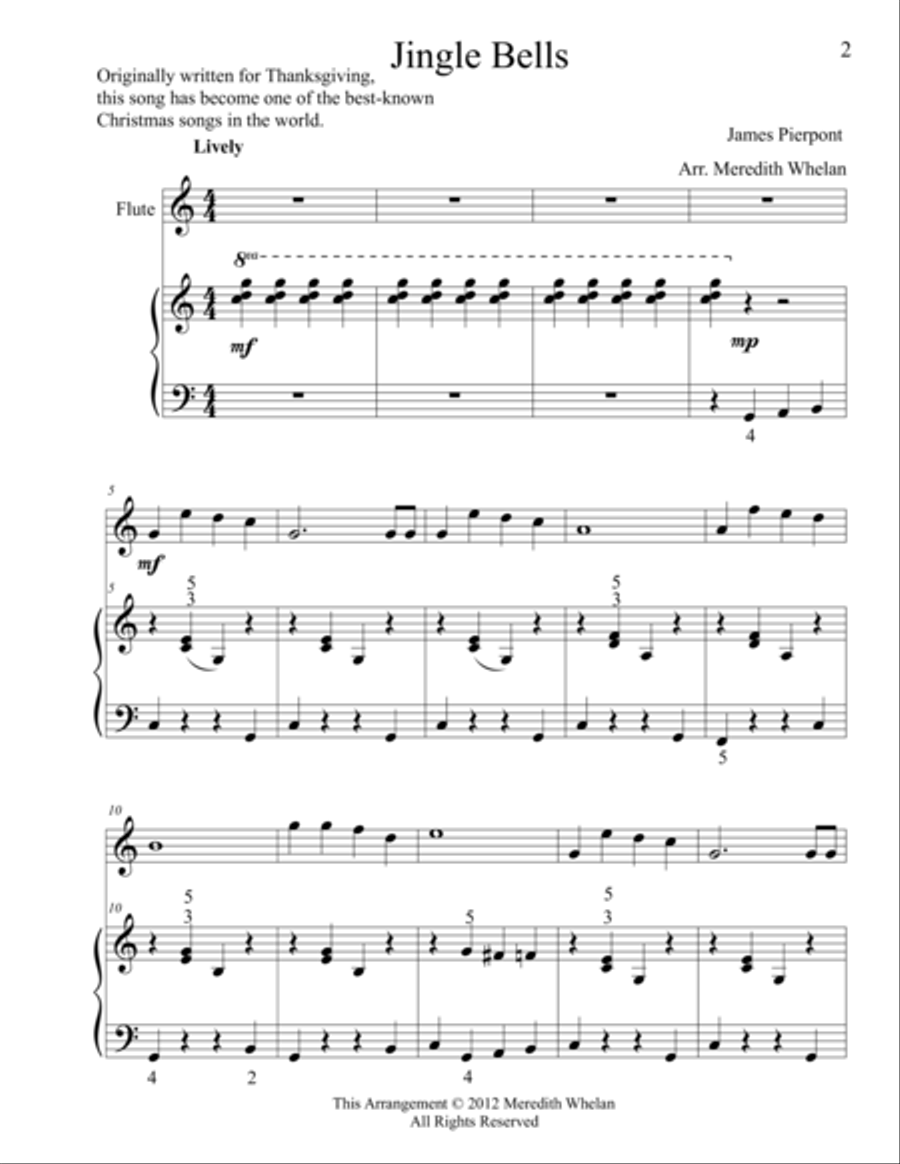 Christmas Duets for Flute & Piano: Jingle Bells Christmas Duets for Flute & Piano: Jingle Bells Woodwind Duet scores gallery preview page 1