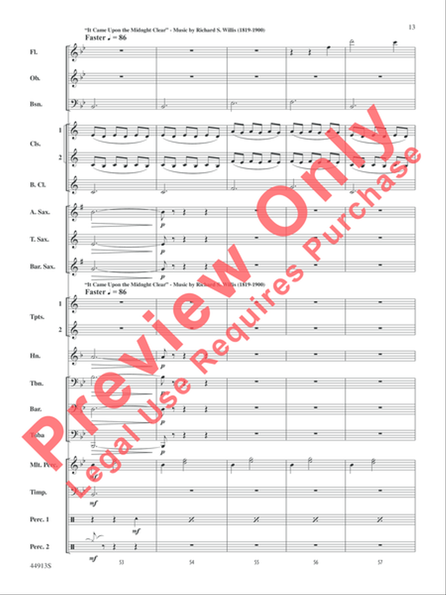 Midnight Carols Midnight Carols Concert Band scores gallery preview page 13
