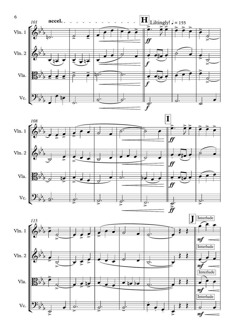Eton Boating Song String Quartet scores gallery preview page 6