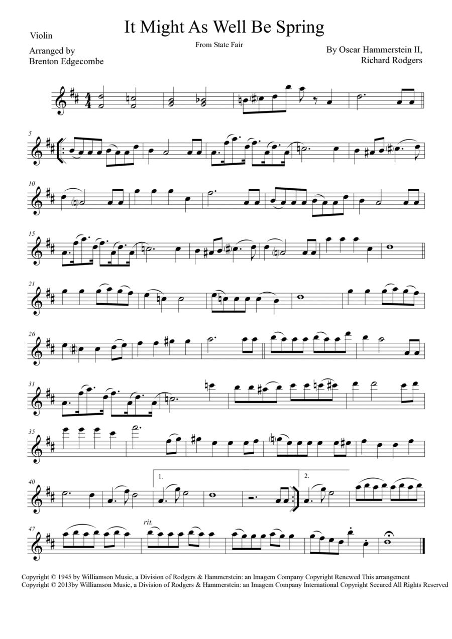 It Might As Well Be Spring String Duet scores gallery preview page 1