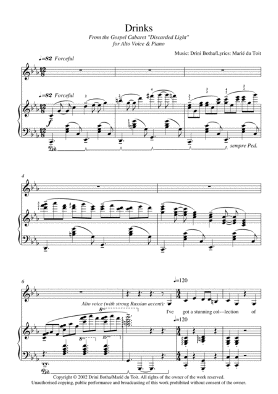 Drinks Alto Voice scores gallery preview page 1