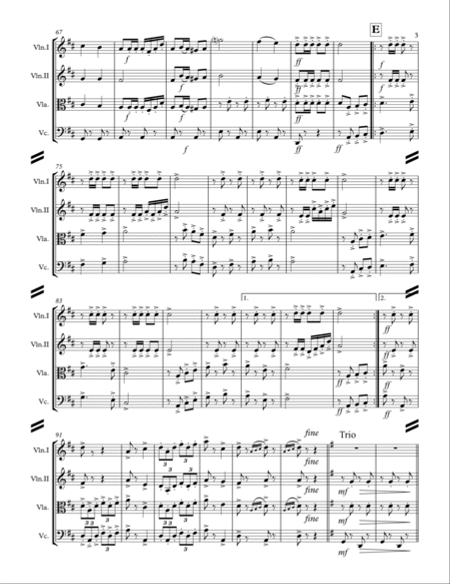 Zacatecas March (for String Quartet) String Quartet scores gallery preview page 4