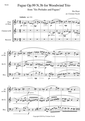 Fugue Op.99 N.3b for Woodwind Trio
