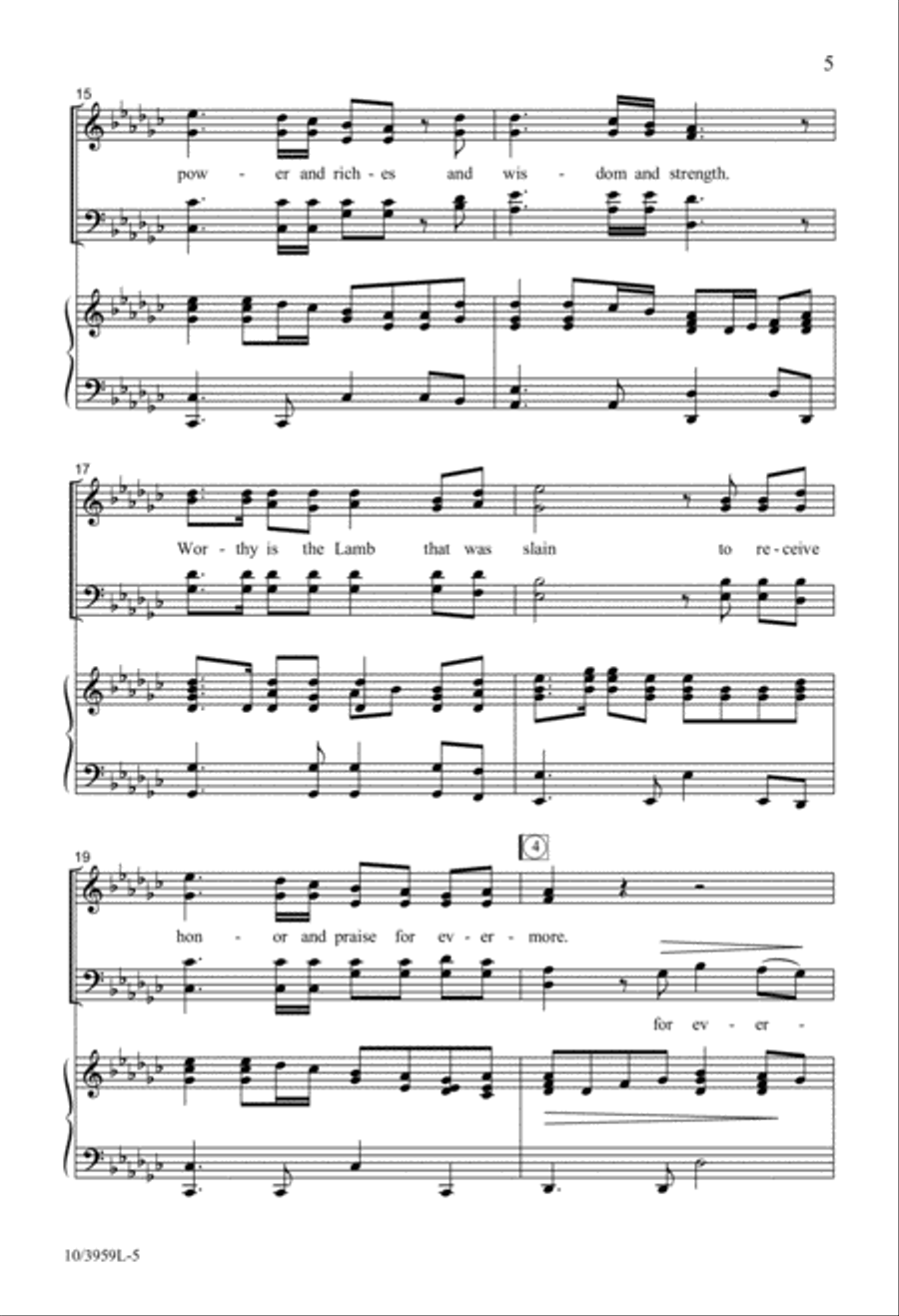 Worthy Is the Lamb 4-Part scores gallery preview page 4