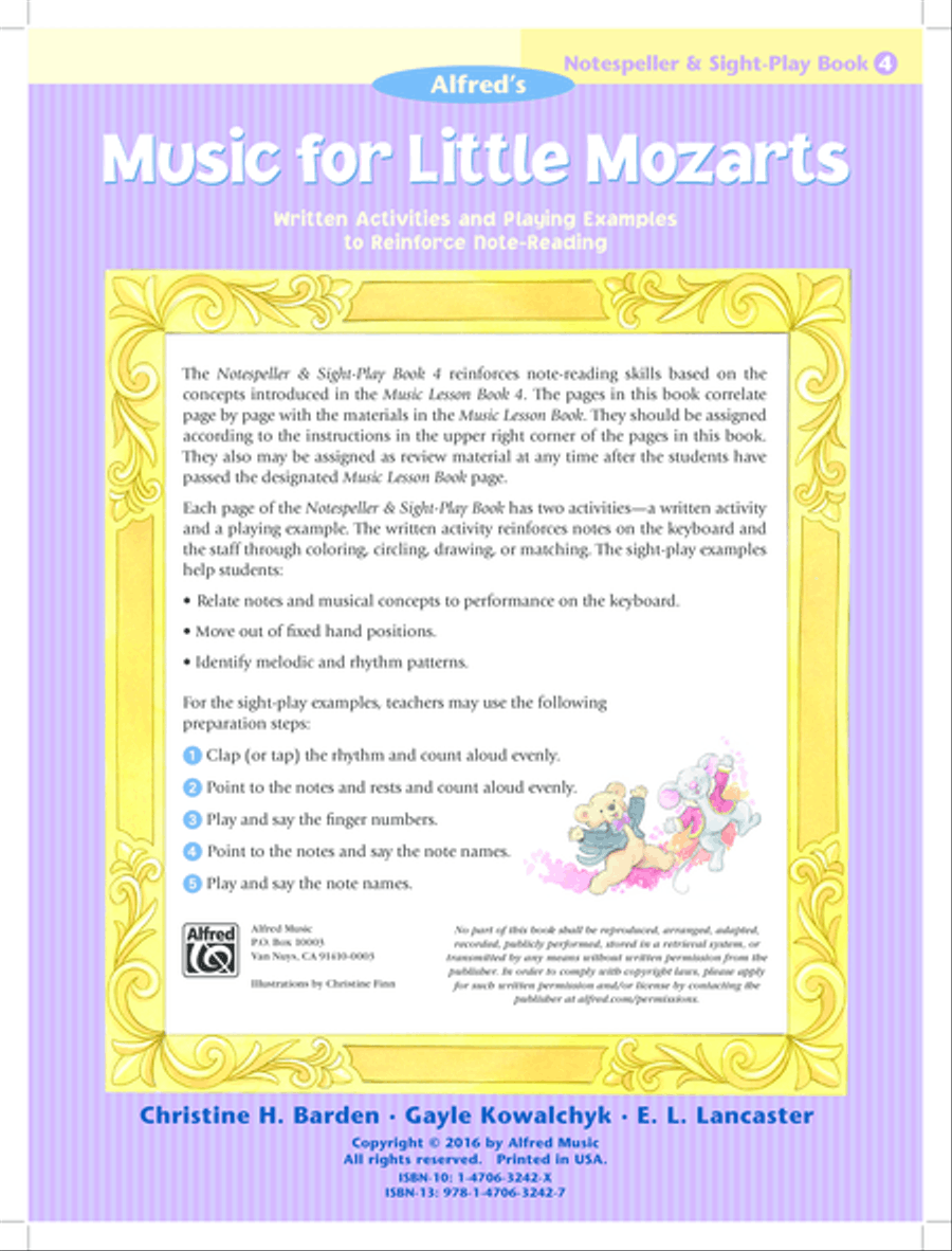 Music for Little Mozarts Notespeller & Sight-Play Book, Book 4 Piano Method scores gallery preview page 4