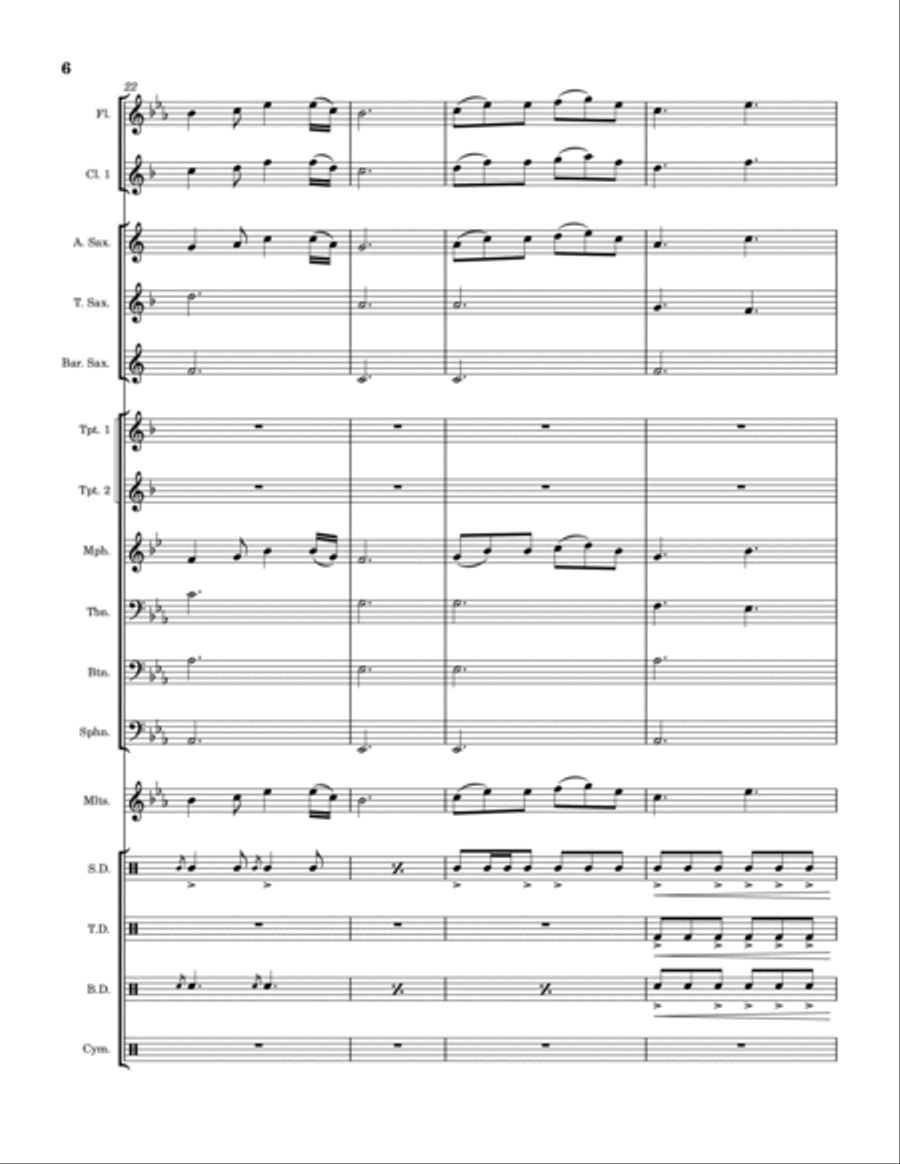 Soldier, Poet, King Marching Band scores gallery preview page 6
