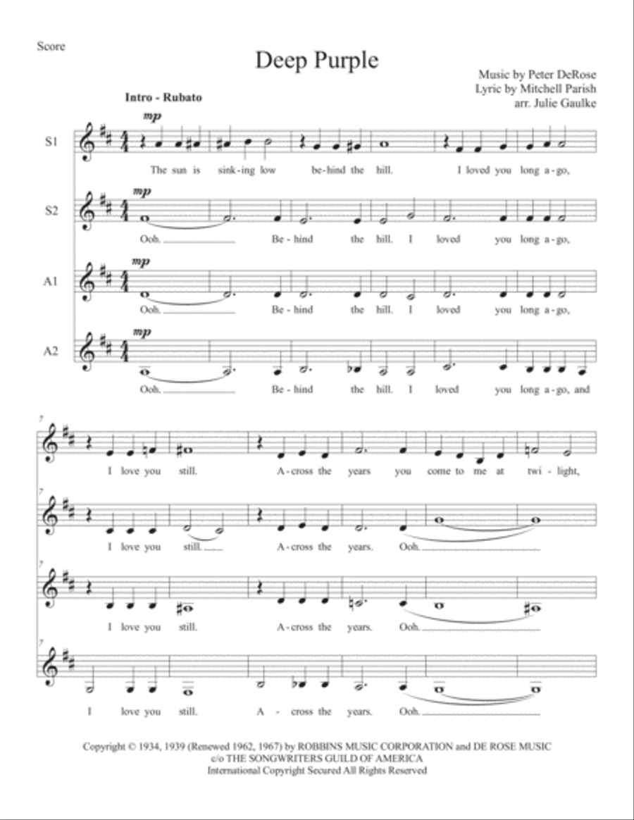 Deep Purple SSAA scores gallery preview page 1