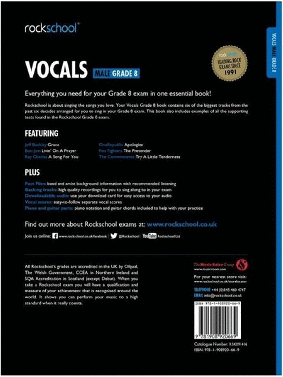 Rockschool: Vocals Grade 8 - Male 2014-2017 Voice scores gallery preview page 2