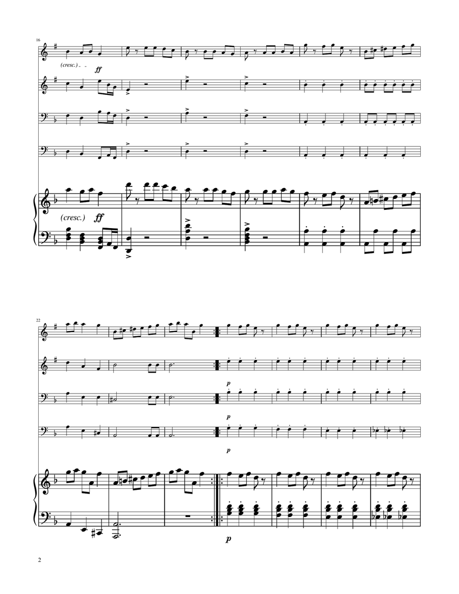Carol of The Bells - Brass Quartet Brass Quartet scores gallery preview page 2