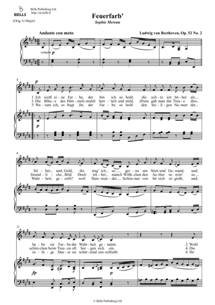 Feuerfarb', Op. 52 No. 2 (E Major)
