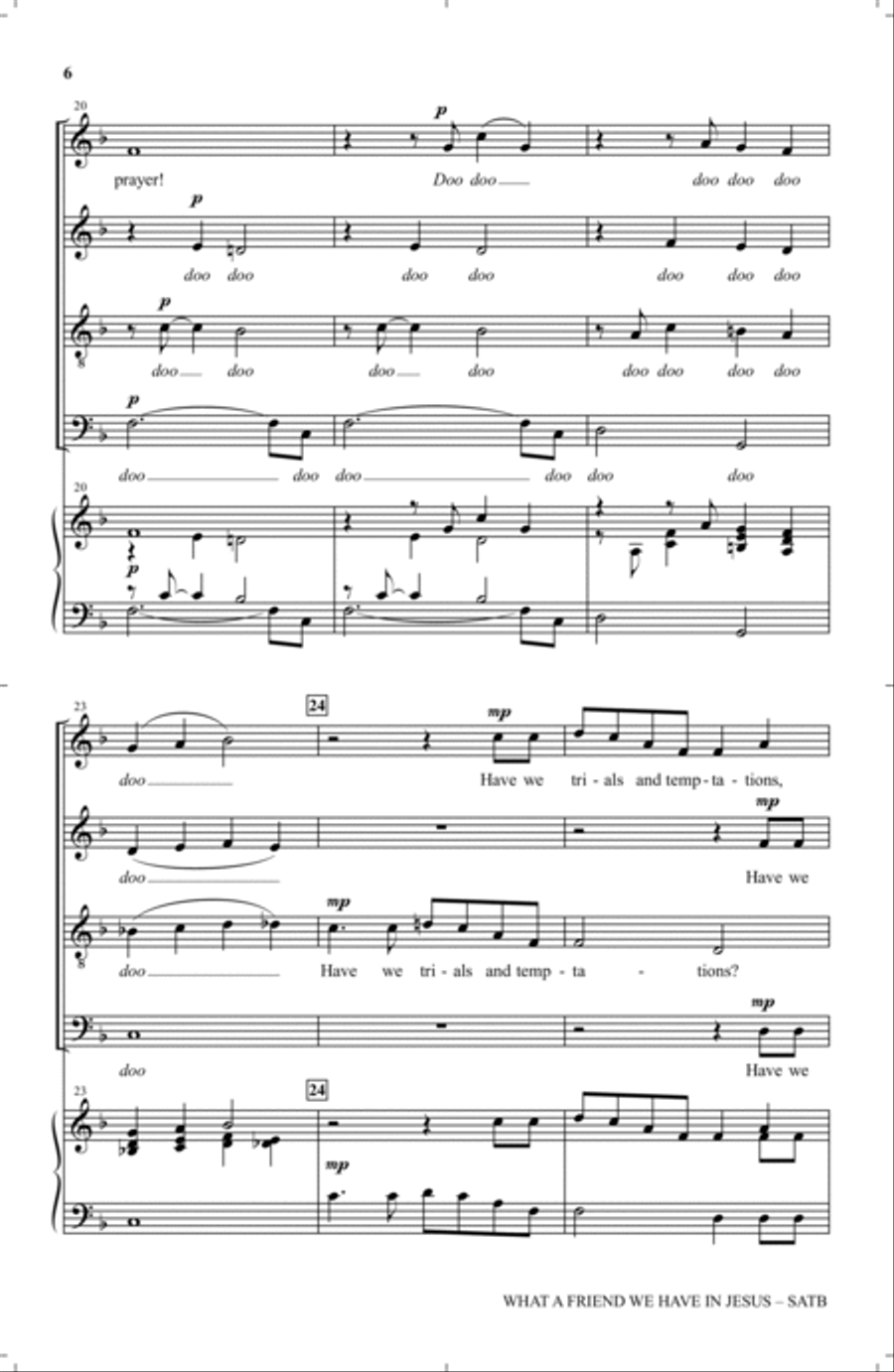 What A Friend We Have In Jesus 4-Part scores gallery preview page 5
