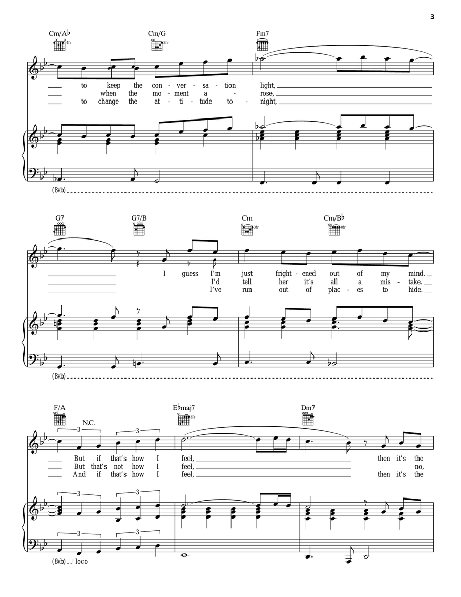 Leave A Tender Moment Alone Piano, Vocal, Guitar scores gallery preview page 3