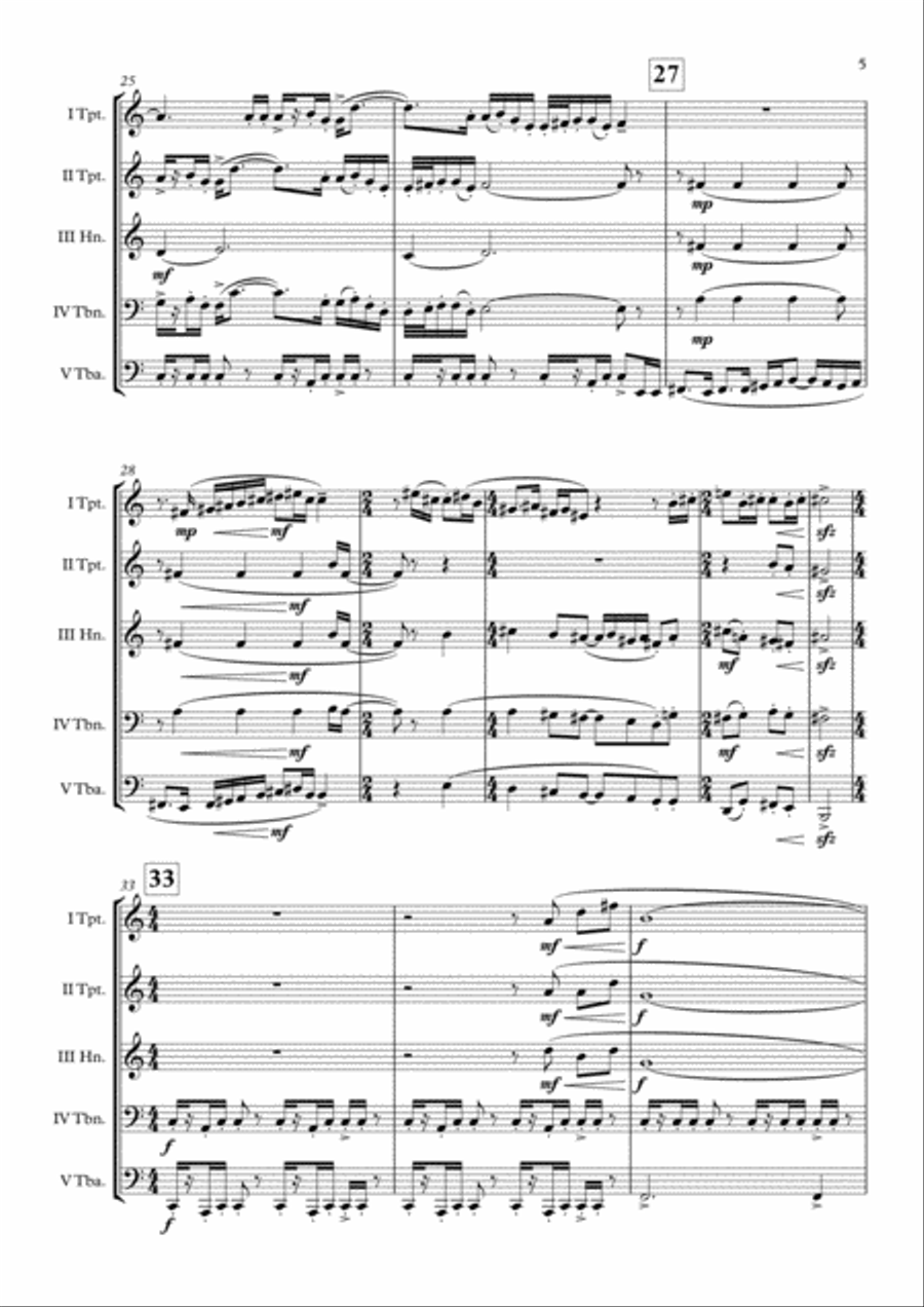 Bugler's Dream (Olympic Fanfare) Brass Quintet scores gallery preview page 6