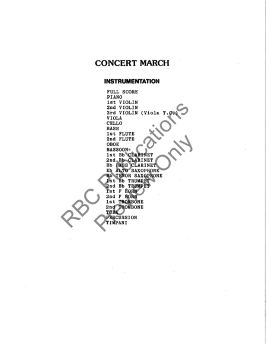 Concert March Full Orchestra scores gallery preview page 3