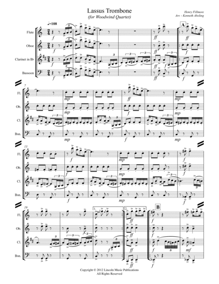 Lassus Trombone (for Woodwind Quartet) image number null
