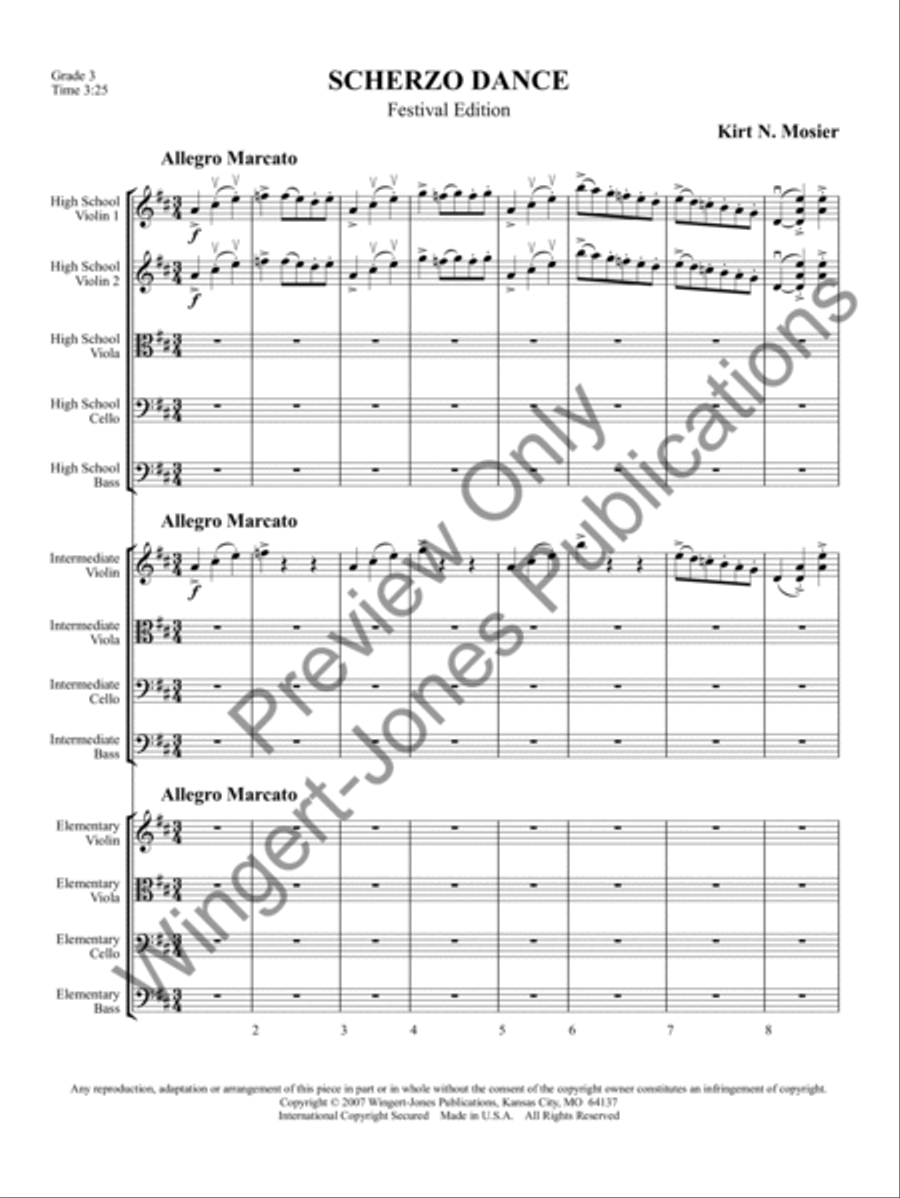 Allegro in D Major (Score) String Orchestra scores gallery preview page 4