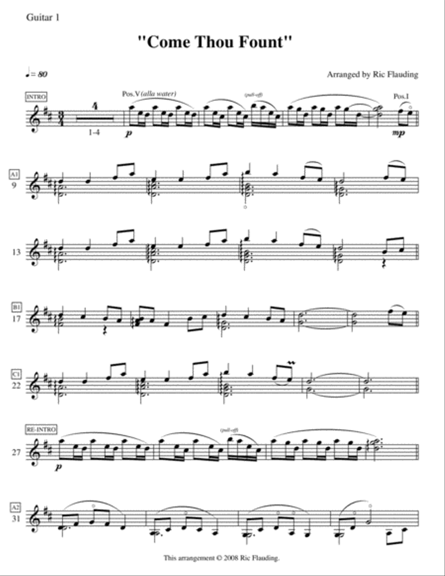 Come Thou Fount (Guitar Duet) Acoustic Guitar scores gallery preview page 6