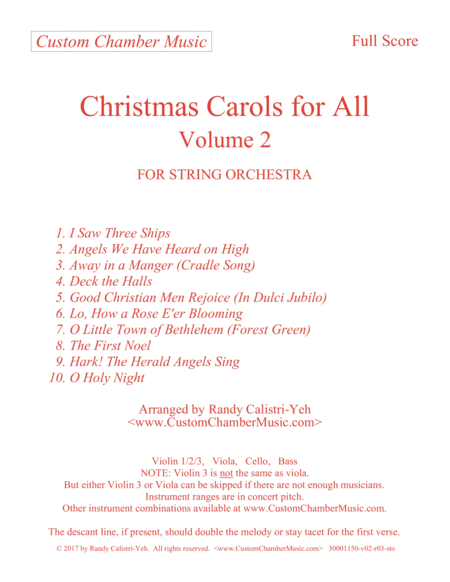 Christmas Carols for All, Volume 2 (for String Orchestra)